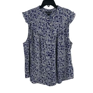 Whistles Twin Daisy Print Blouse Blue Size US‎ 14 New